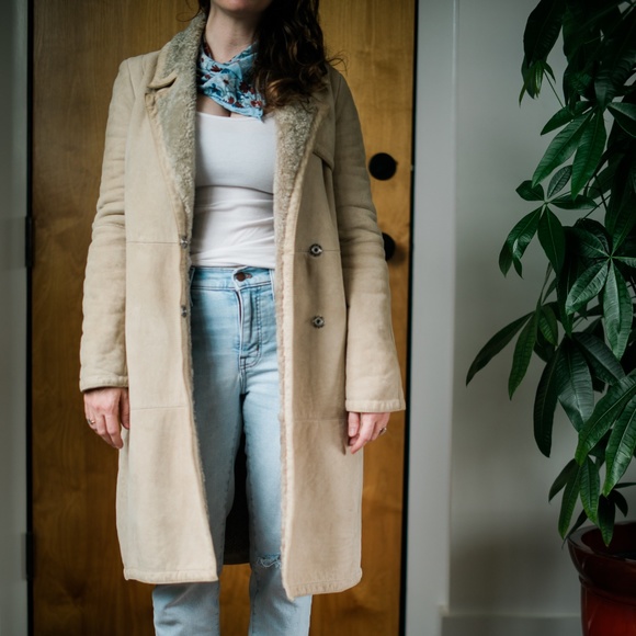 Christian Dior Boutique Tan Shearling Coat